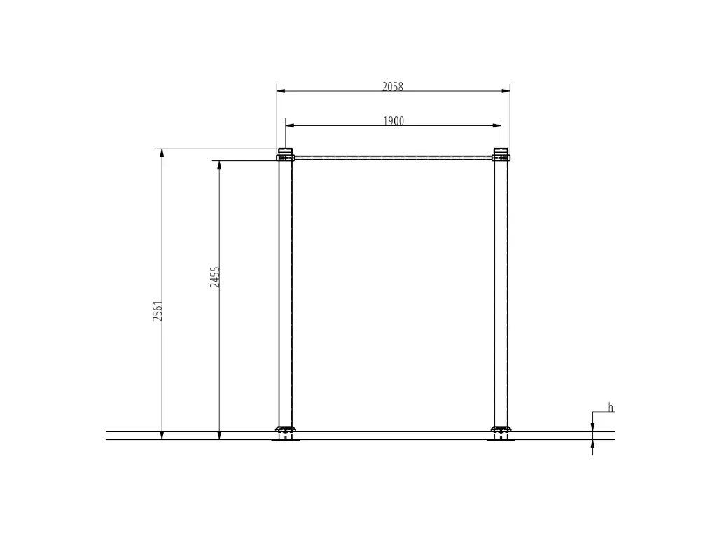 1-1-016-Straight Pull-Up Bar 1900-BeStrong_side.webp