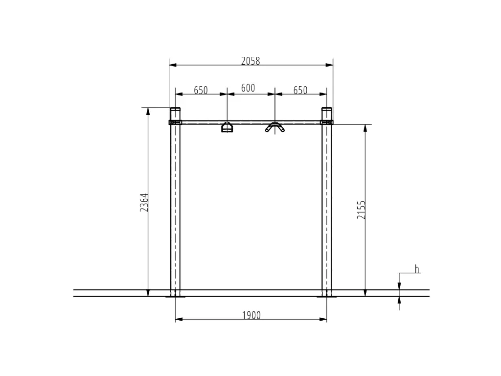 1-1-048-Narrow Pull-Up Bar 1900-BeStrong_side.webp
