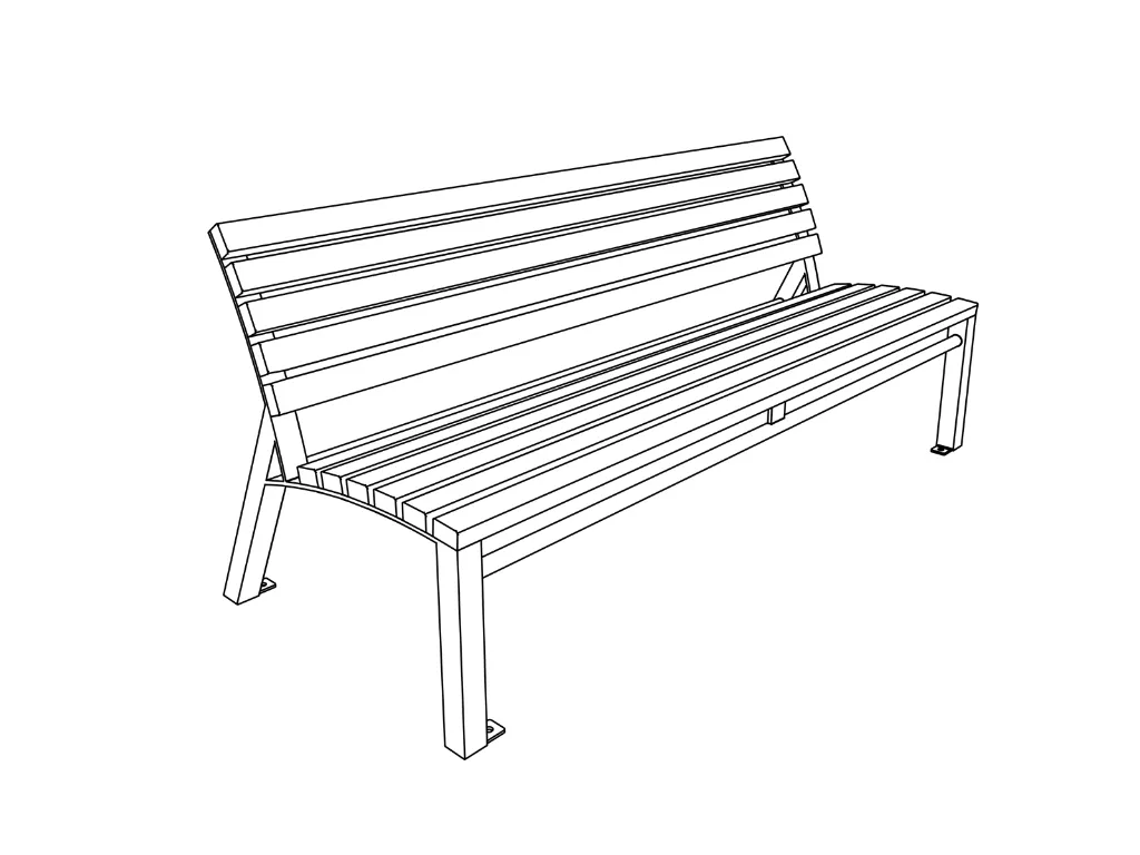 Panchina ONE 1800mm / acciaio zincato + verniciato a polvere