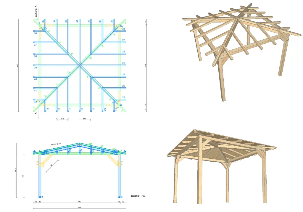 Gazebo con tegole canadesi cm. 439x439.webp