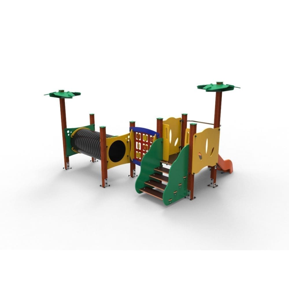 [TR015-Y] ELKID015 Gioco Inclusivo (con plinto in acciaio zincato a caldo, realizzato in Legno di pino impregnato a pressione)