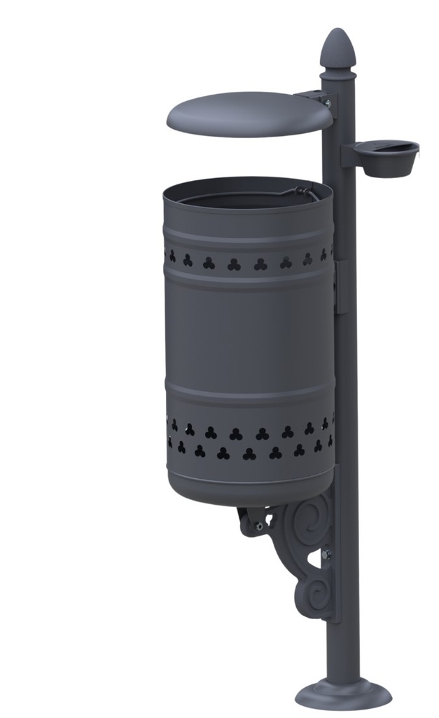 Cestino Liberty35 con posacenere e coperchio