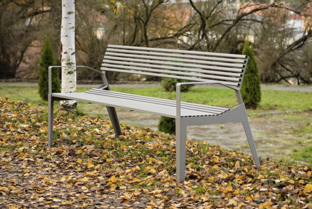 [LBG31b-180] Panchina BERGA in acciaio 1800mm / acciaio zincato + verniciato a polvere (Con Braccioli)