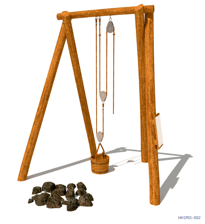 Carrucola semplice  del minatore in  Robinia  