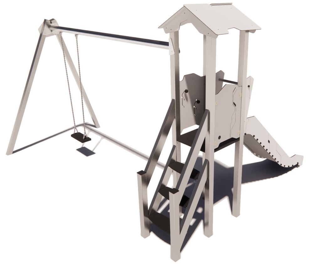 Five Gioco modulo torretta scivolo con altalena in metallo