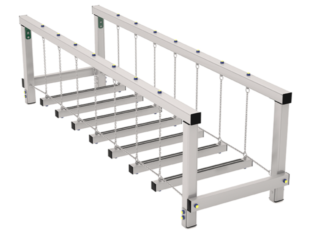 Ponticello oscillante sospeso in legno pino nordico / alluminio (In Alluminio)