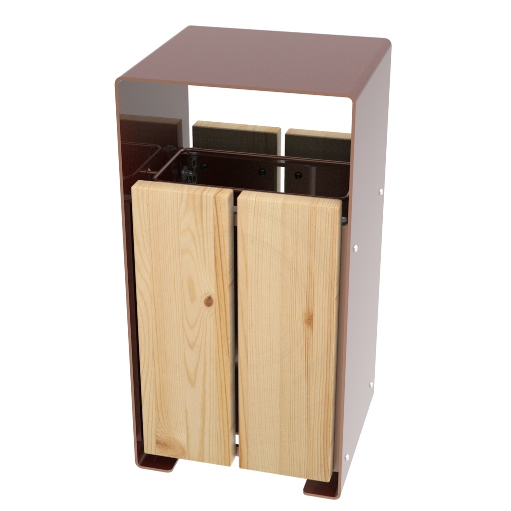 Cestino Tauló, Supporto in Acciaio e Legno di Pino