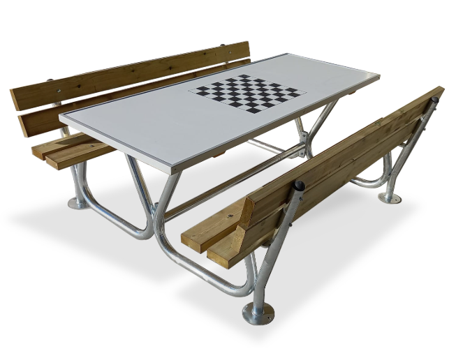 Picnic con gioco scacchi gambe in acciaio