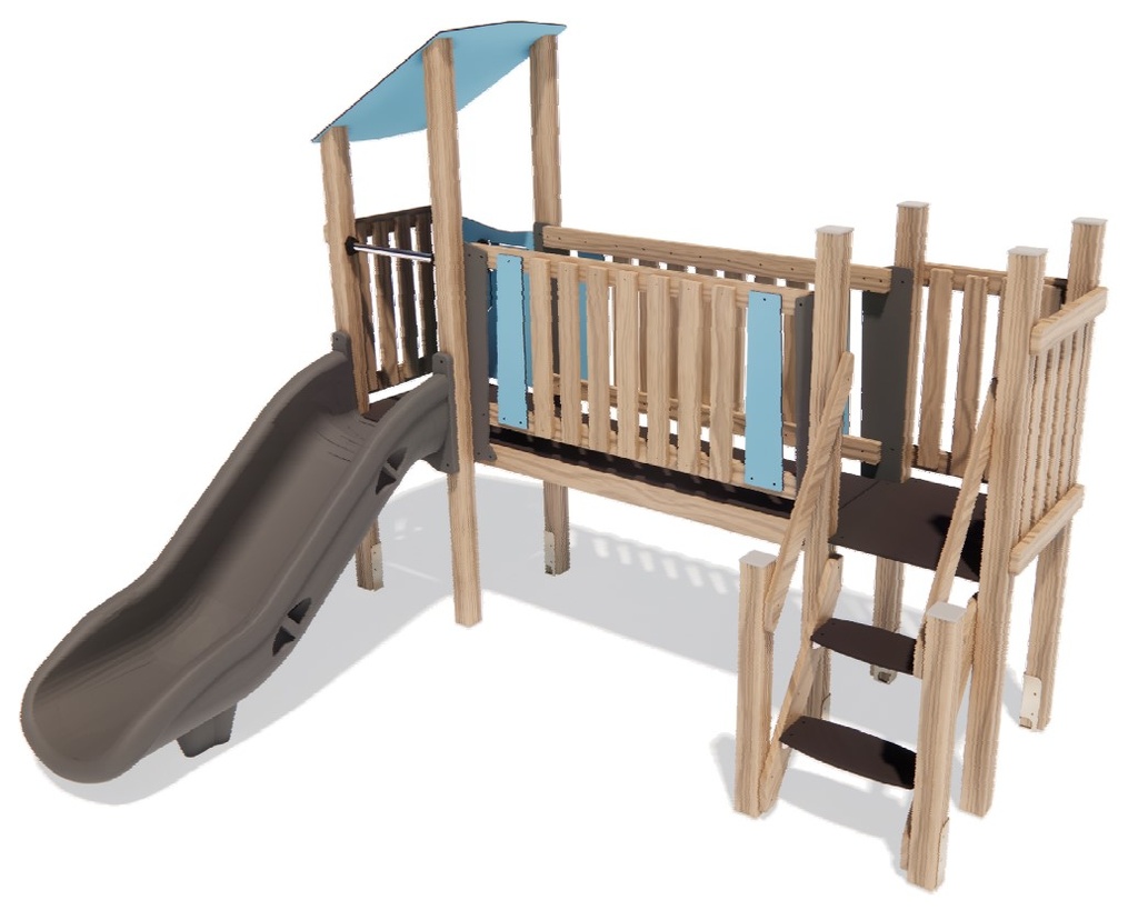 [FIVE305] Doppia torre scivolo Five con ponte in legno (hic. 80 cm)