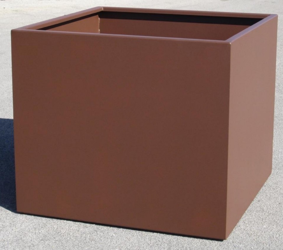  Fioriera in lamiera d’acciaio zincato cm.  80x80x85+5h