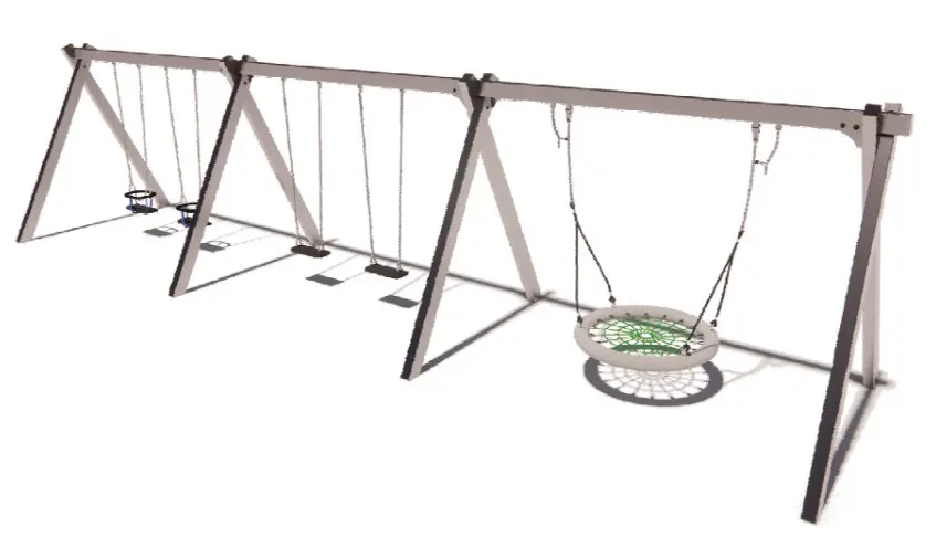 Altalena tripla in acciaio 