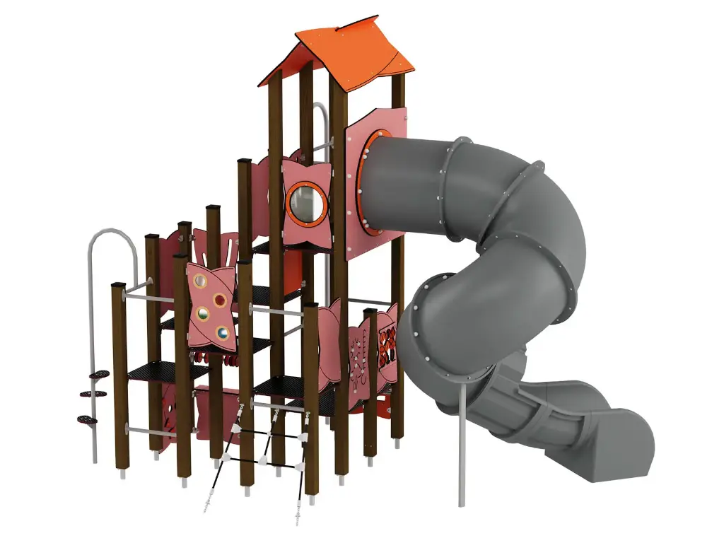 [60014EPZ-A] Urbi Set 14 (Montanti in legno lamellare di pino color noce mm. 90x90, Arancio)