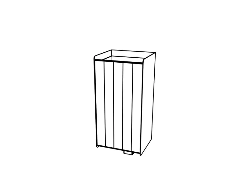 Cestino MAG / acciaio zincato + verniciato a polvere / legno di abete
