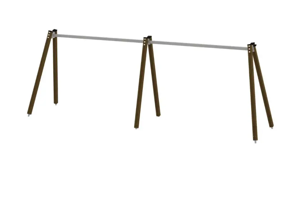 Altalena quadrupla Urbi, pali in legno