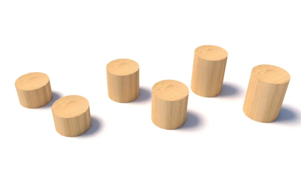 Tronchetti a 3 altezze (20,30,40 cm) in legno di Robinia