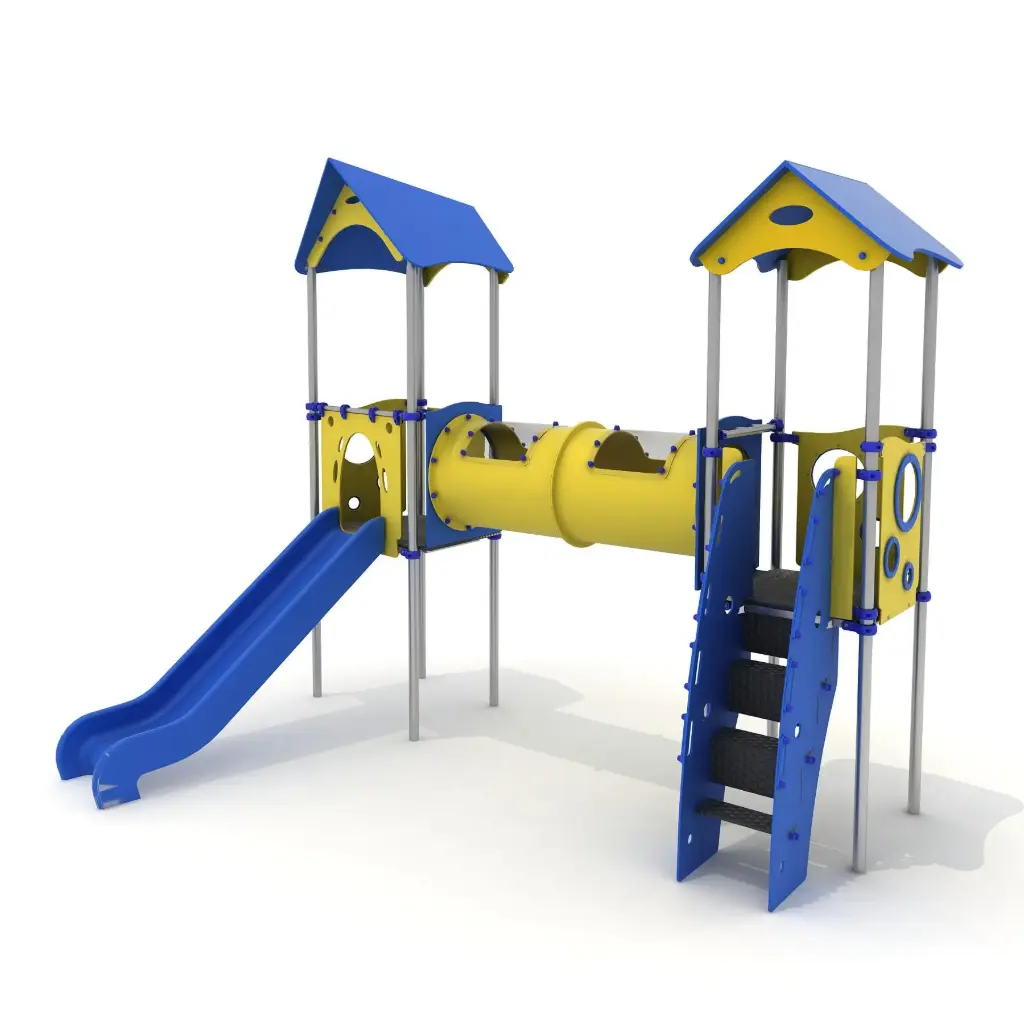[ECO-KIDS17208] ECO-KIDS Doppia torre con tunnel (hic. 120 cm)