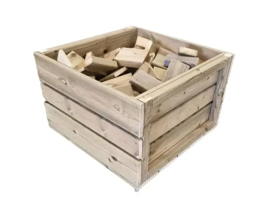 Blocchi da costruzione con cassa di legno
