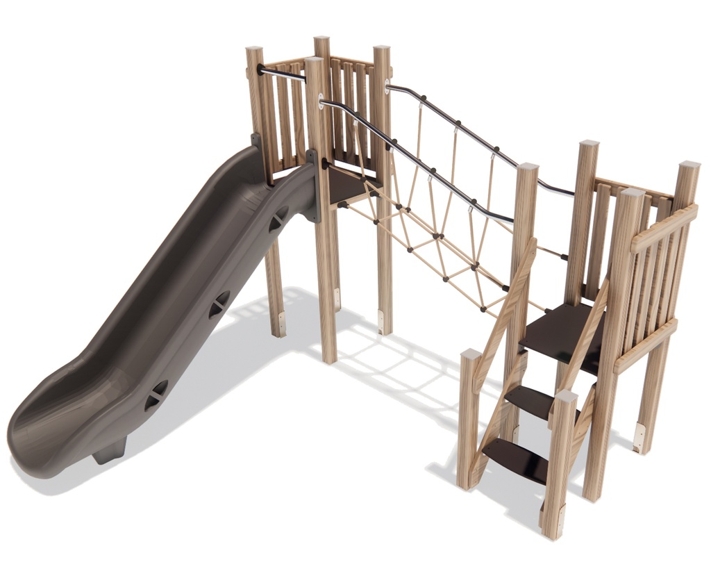 [FIVE255] Doppia torre scivolo Five Hic. 120cm (Montanti in legno di pino impregnato a pressione mm. 80x80)