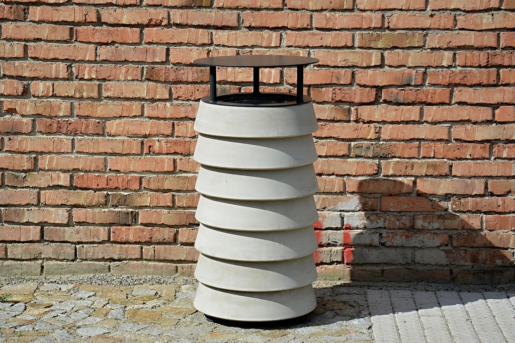 [KST2] Cestino STROK / cemento (con coperchio)