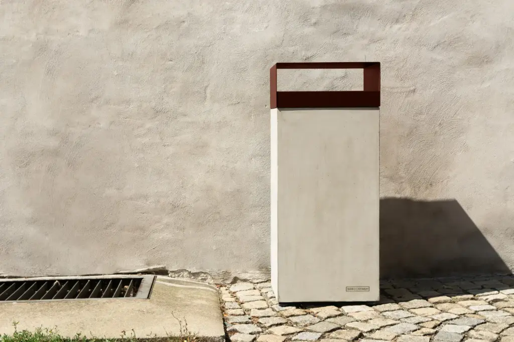 Cestino CASLA / cemento / acciaio zincato + verniciato a polvere 