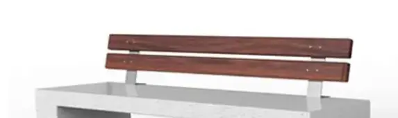 Schienale in legno per panchina in cemento 