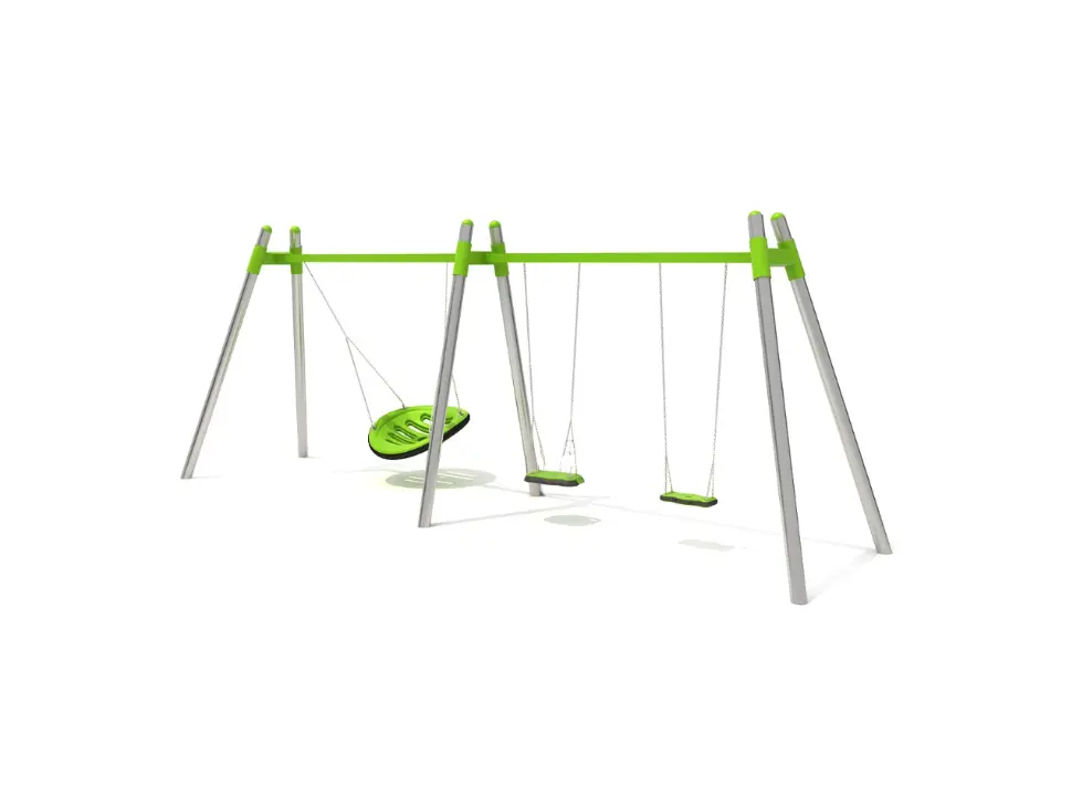 Altalena doppia + nido in acciaio INOX  