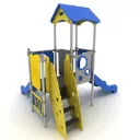 ECO-KIDS Torretta doppia scivolo e pannello ludico inclusivo (Hic. 90cm)