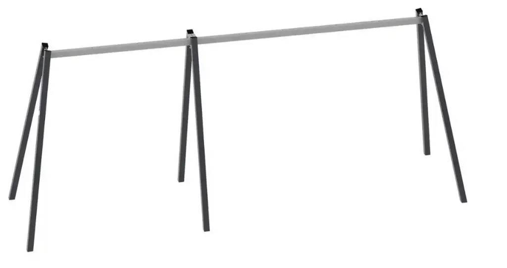 Urbi altalena tripla (Montanti in legno lamellare di pino color noce mm. 90x90, Con 2 sedili a tavoletta + nido)