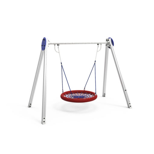 [ELDAN061AL-Y] Altalena Nido Applefly (Montanti in Alluminio 90x90x2,5mm in lega 6063 riciclabile al 100%., con plinto in acciaio zincato a caldo)