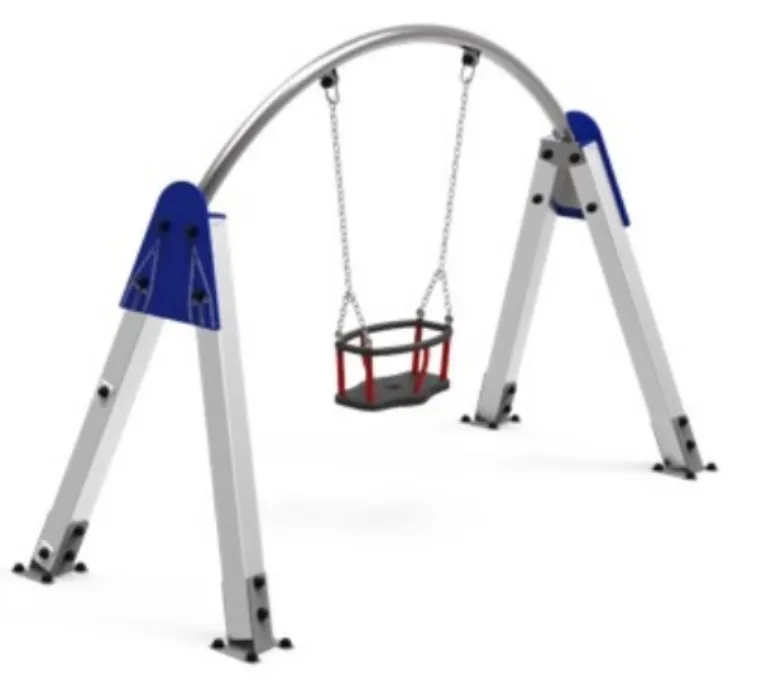 [ELDAN060AL-Y] Altalena Baby Zea (con plinto in acciaio zincato a caldo, Montanti in Alluminio 90x90x2,5mm in lega 6063 riciclabile al 100%.)