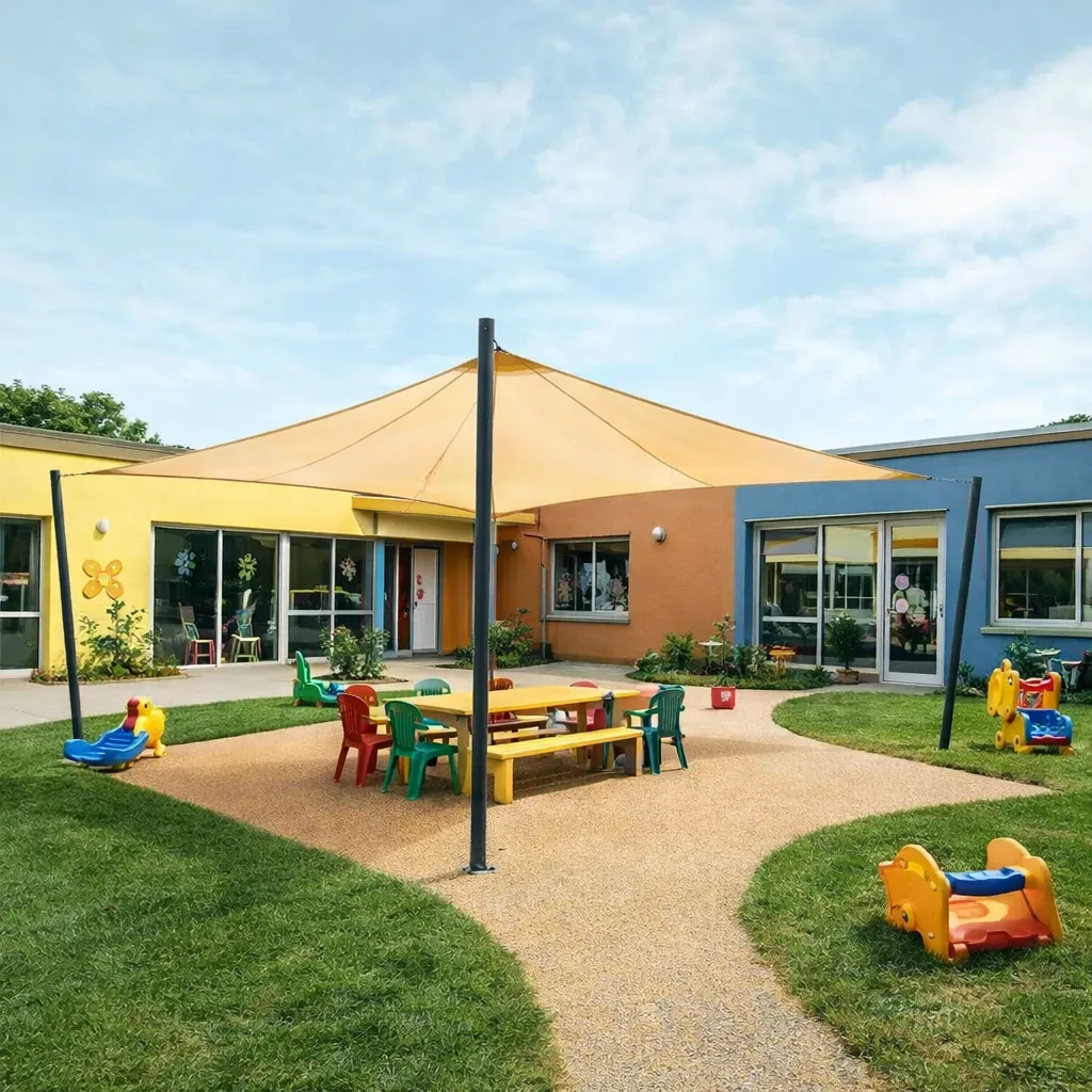 Vela ombreggiante traspirante m. 6x4 con 4 pali