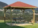 Gazebo Corfù cm. 500x500 con copertura in tegole canadesi