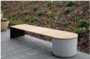 Panca Floria grand l. 2795mm  1 vaso coperto  1 gamba in acciaio  legno tropicale