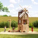 Grande mulino a vento in robinia