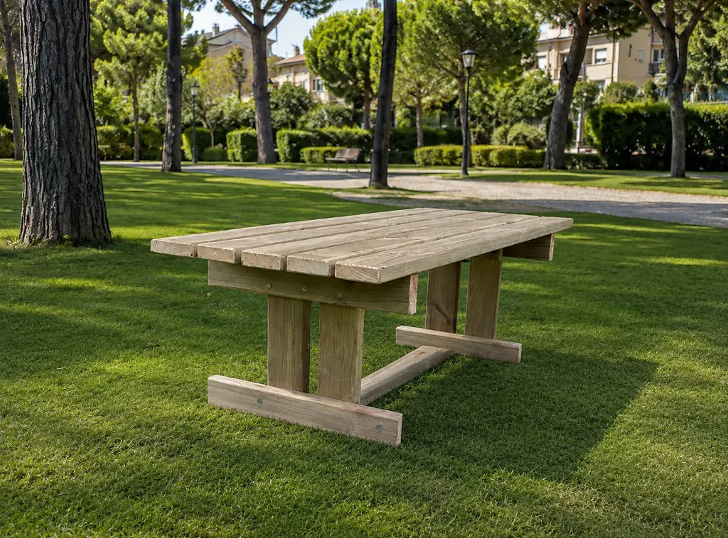 Tavolo asilo Emily (Altezza cm. 43, realizzato in Legno di pino impregnato a pressione)