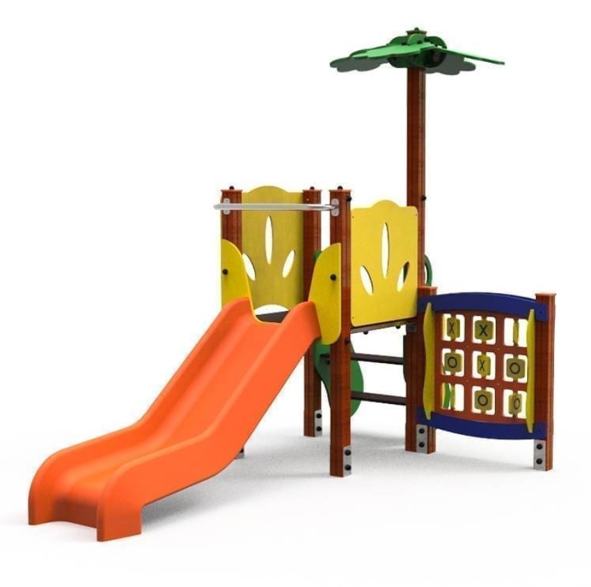 [ELKID015RC3-Y] ELKID015RC3- Gioco inclusivo HIC 0.6 (Montanti in legno di pino mm. 90x90, con plinto in acciaio zincato a caldo)
