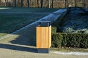 Cestino BAS / acciaio zincato + vernici a polvere /legno di Abete