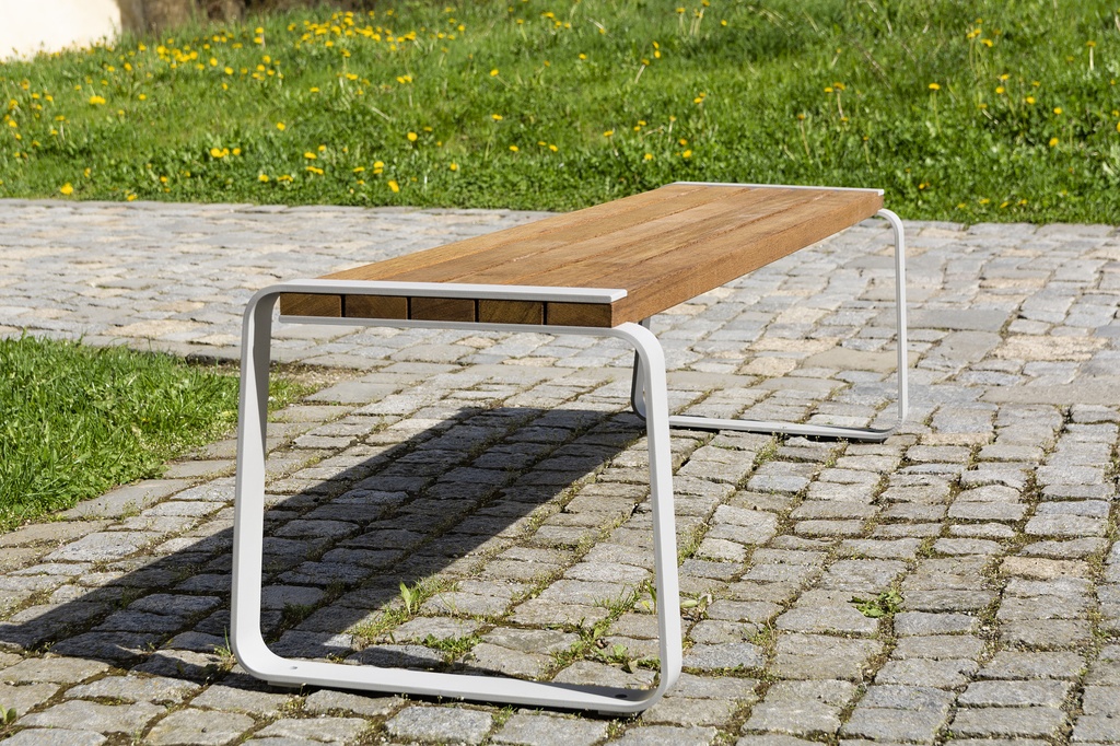 Panchina DINA senza schienale 1800mm / acciaio zincato + verniciato a polvere / legno di abete