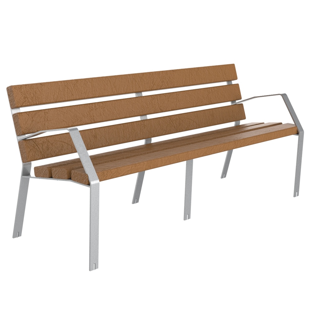 Panchina Adria 08 Gambe in ferro e polimero chiaro