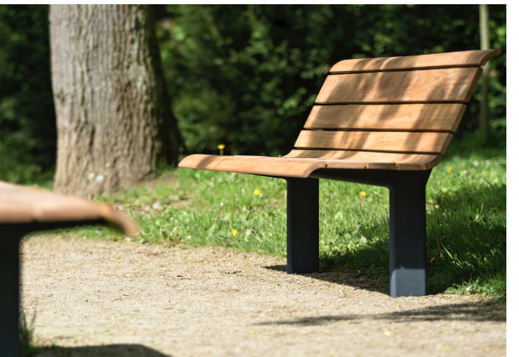 [LNI1b-180t] Panchina NISHA 1800mm / ghisa / verniciata a polvere (assi in legno esotico certificato)