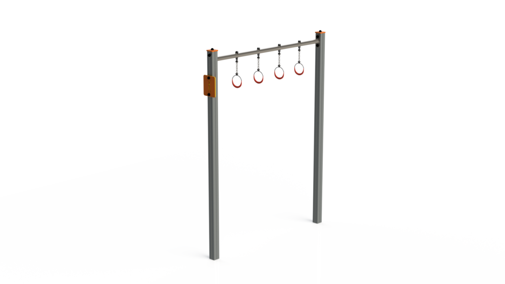 Trapezio con anelli in alluminio