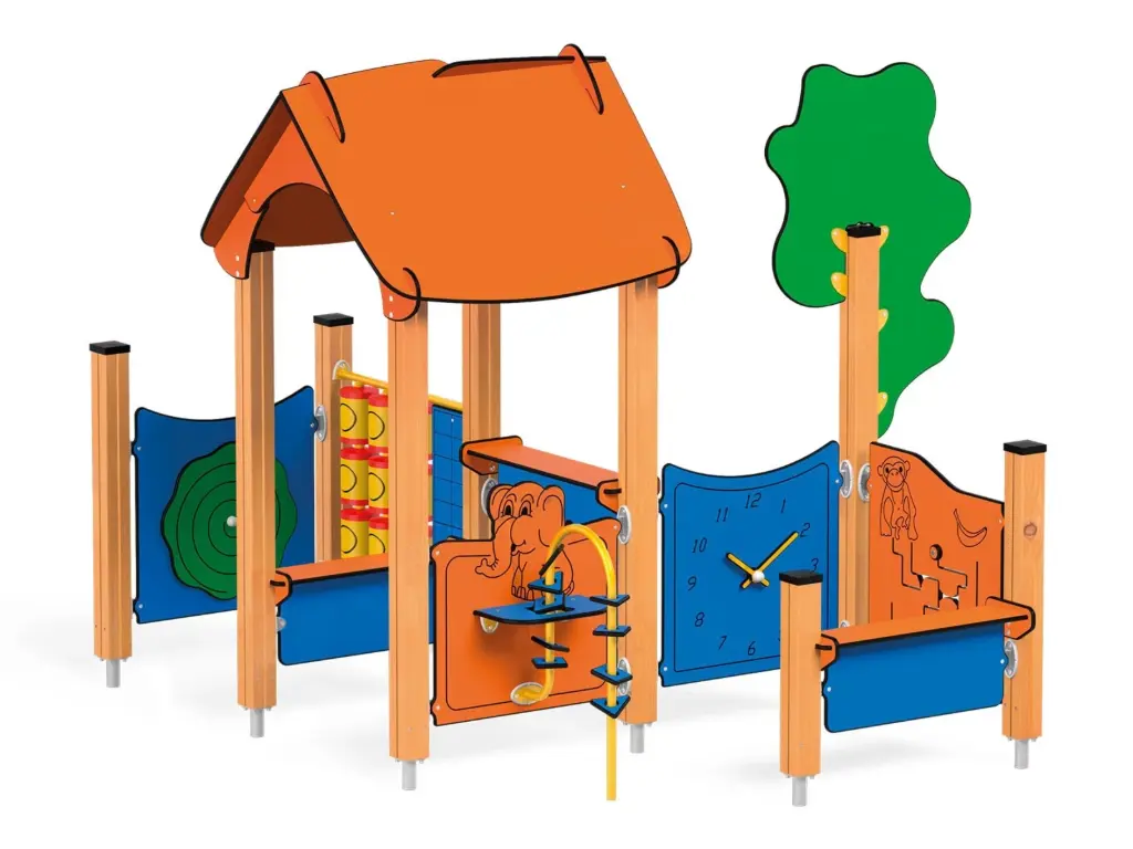 [12319EPZN] Casa Midi 12319 (Montanti in Legno lamellare di pino mm. 90x90, con plinto in acciaio zincato a caldo)