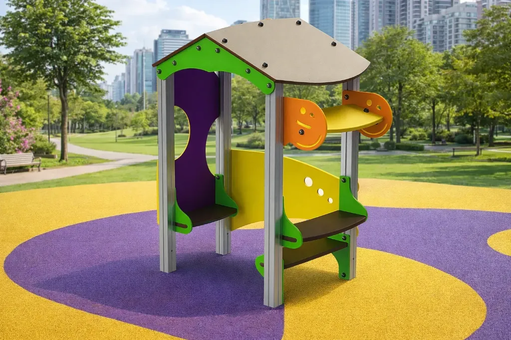 Casetta Inachis (Montanti in Alluminio 90x90x2,5mm in lega 6063 riciclabile al 100%., con plinto in acciaio zincato a caldo)