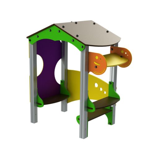 Casetta Inachis (Montanti in Alluminio 90x90x2,5mm in lega 6063 riciclabile al 100%., con plinto in acciaio zincato a caldo)