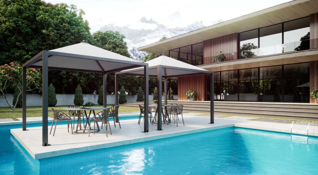 [AUGB001] Gazebo Cairo (Zincato, cm. 300x300x240)