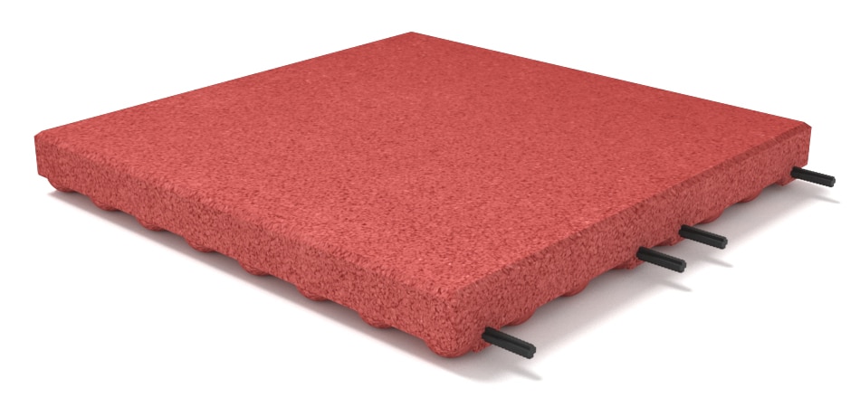 Pavimentazione Ecoflex-tile 50x50 mattonella smorzacadute in gomma con spinotti