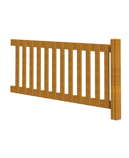 Recinzione in legno RC050 (Altezza cm. 90, con plinto in acciaio zincato a caldo, Interasse cm. 180, In Kit smontata)