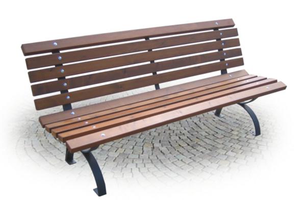 Panchina Bea (assi in legno esotico certificato, Con Braccioli)