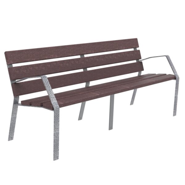 Panchina Elsa gambe in ferro e assi in  plastica riciclata (Nero)