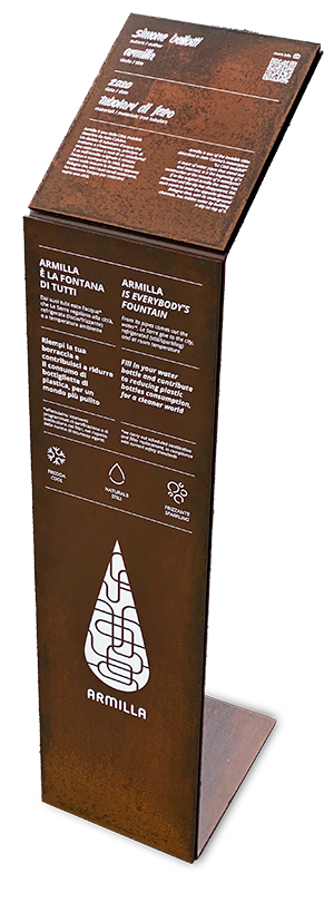 Leggio Totem in Corten escluso scritte